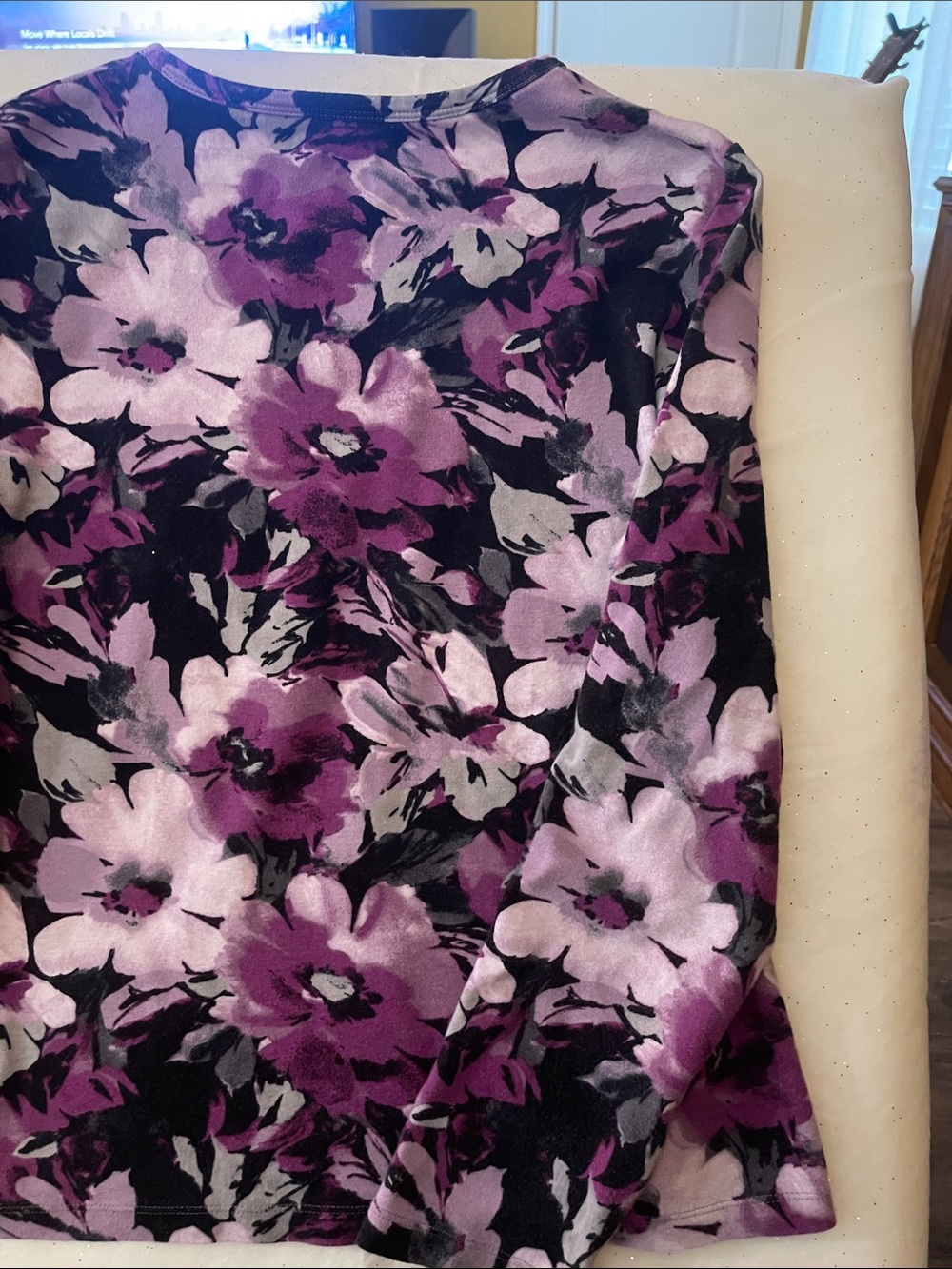 St. John's Bay Petite Classic Tee - Purple Black Tie-Dye